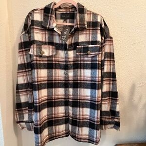 NWT, Oversized Plaid Shacket by Timimg, Size Large